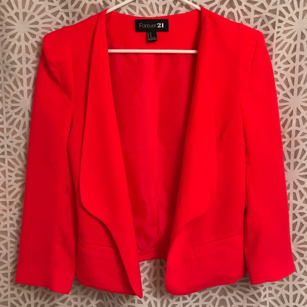 Bright Orange/Red Blazer.